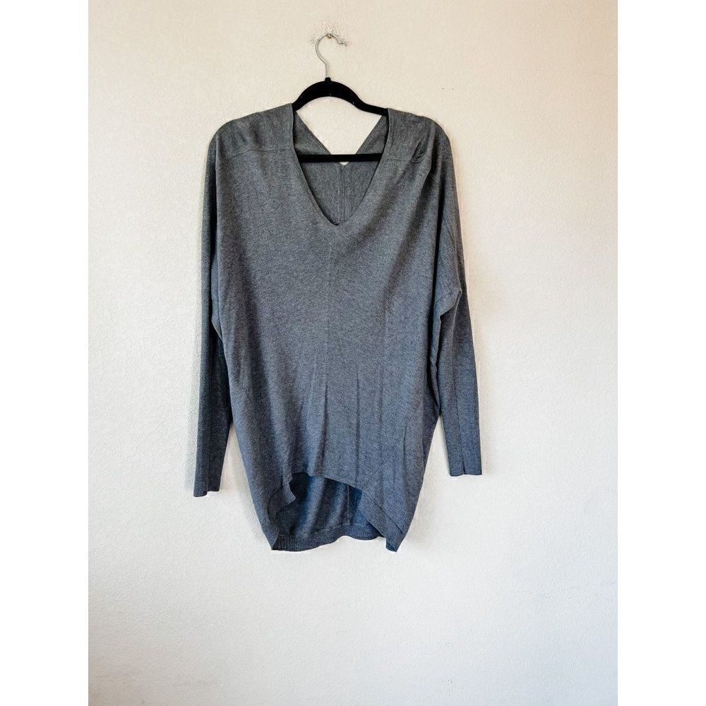 L.A.M.B. Gray Cowl Neck Silk Mix Knit Long Sleeve Sweater Size P/S